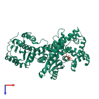 PDB entry 1kfd coloured by chain, top view.