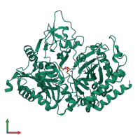 PDB entry 1khf coloured by chain, front view.