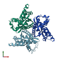 PDB entry 1ki9 coloured by chain, front view.