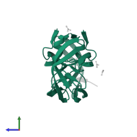 Protease in PDB entry 1kj4, assembly 2, side view.