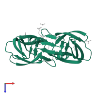 Protease in PDB entry 1kj4, assembly 2, top view.