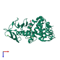 PDB entry 1kjp coloured by chain, top view.