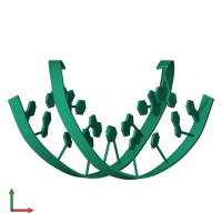 5'-D(*CP*CP*AP*CP*GP*CP*GP*TP*GP*G)-3' in PDB entry 1kkv, assembly 1, front view.