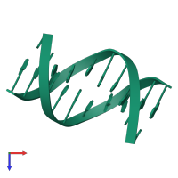 5'-D(*CP*CP*AP*CP*GP*CP*GP*TP*GP*G)-3' in PDB entry 1kkv, assembly 1, top view.