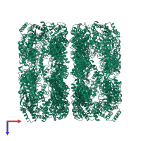 Chaperonin GroEL in PDB entry 1kp8, assembly 1, top view.