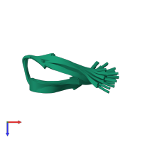 PDB entry 1kvg coloured by chain, ensemble of 20 models, top view.