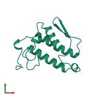 PDB entry 1kvx coloured by chain, front view.