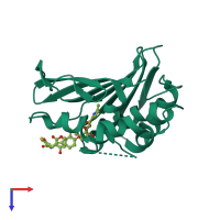 PDB entry 1kzn coloured by chain, top view.