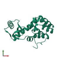 PDB entry 1l27 coloured by chain, front view.
