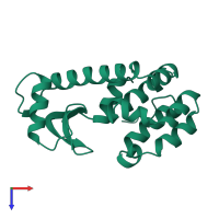 PDB entry 1l27 coloured by chain, top view.