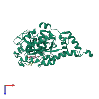 PDB entry 1l5o coloured by chain, top view.