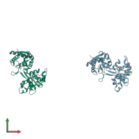 PDB entry 1l5t coloured by chain, front view.