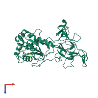 PDB entry 1l6j coloured by chain, top view.