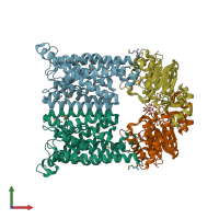 PDB entry 1l7v coloured by chain, front view.