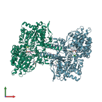 PDB entry 1l7x coloured by chain, front view.