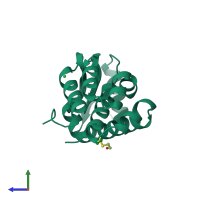 PDB entry 1l95 coloured by chain, side view.