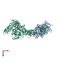 PDB entry 1l9m coloured by chain, top view.