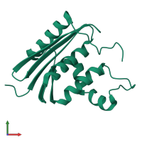 PDB entry 1lav coloured by chain, front view.