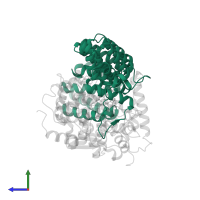 Protein farnesyltransferase/geranylgeranyltransferase type-1 subunit alpha in PDB entry 1ld8, assembly 1, side view.