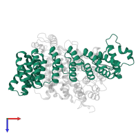 Protein farnesyltransferase/geranylgeranyltransferase type-1 subunit alpha in PDB entry 1ld8, assembly 1, top view.