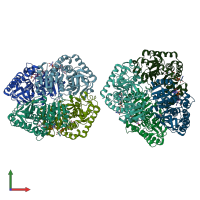 PDB entry 1ldn coloured by chain, front view.