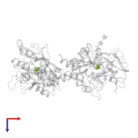 CARBONATE ION in PDB entry 1lfg, assembly 1, top view.