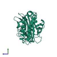 Beta-lactamase TEM in PDB entry 1lhy, assembly 1, side view.