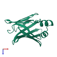 PDB entry 1lib coloured by chain, top view.