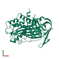 PDB entry 1lj5 coloured by chain, front view.