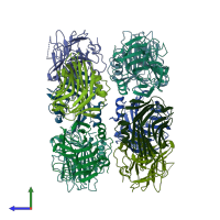 PDB entry 1lj7 coloured by chain, side view.