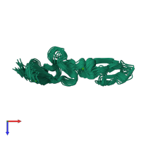 PDB entry 1lmj coloured by chain, ensemble of 25 models, top view.