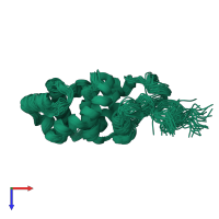 PDB entry 1lmz coloured by chain, ensemble of 25 models, top view.