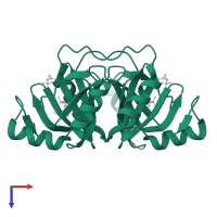 Glutathione transferase FosA in PDB entry 1lqp, assembly 1, top view.