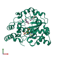 PDB entry 1ls6 coloured by chain, front view.