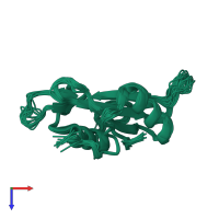 PDB entry 1lui coloured by chain, ensemble of 20 models, top view.