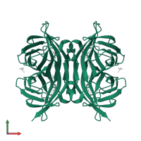 Streptavidin in PDB entry 1luq, assembly 1, front view.