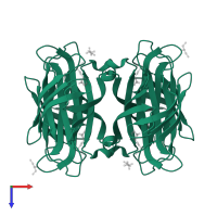 Streptavidin in PDB entry 1luq, assembly 1, top view.