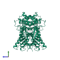 Salicylate carboxymethyltransferase in PDB entry 1m6e, assembly 1, side view.