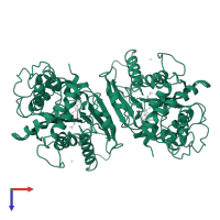 Salicylate carboxymethyltransferase in PDB entry 1m6e, assembly 1, top view.