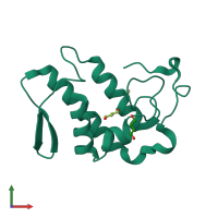 PDB entry 1m8s coloured by chain, front view.