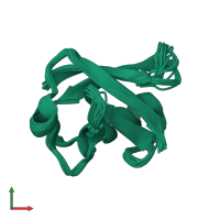 PDB entry 1m94 coloured by chain, ensemble of 20 models, front view.