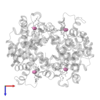 CARBON MONOXIDE in PDB entry 1m9p, assembly 1, top view.