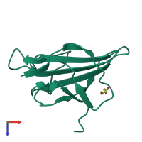 PDB entry 1m9z coloured by chain, top view.