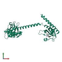 PDB entry 1mc0 coloured by chain, front view.