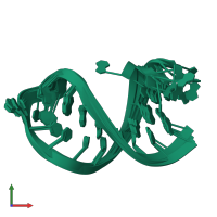 PDB entry 1mfj coloured by chain, ensemble of 10 models, front view.