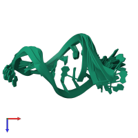 PDB entry 1mfj coloured by chain, ensemble of 10 models, top view.