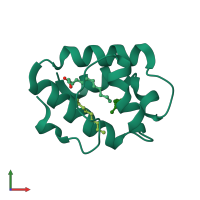 PDB entry 1mid coloured by chain, front view.