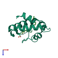 PDB entry 1mid coloured by chain, top view.