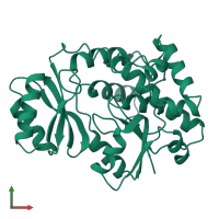 PDB entry 1mla coloured by chain, front view.