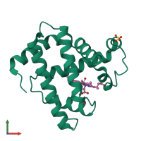 PDB entry 1mll coloured by chain, front view.